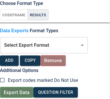 Custom Export Format Section